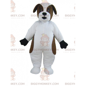 White and Brown Saint Bernard Dog BIGGYMONKEY™ Mascot Costume -