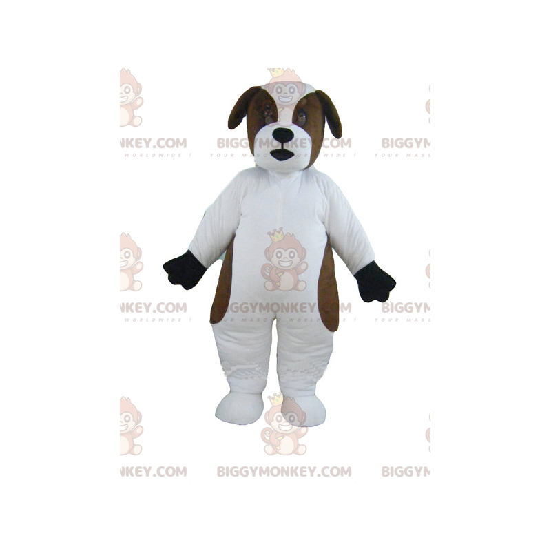 White and Brown Saint Bernard Dog BIGGYMONKEY™ Mascot Costume - White and Brown Saint Bernard Dog BIGGYMONKEY™ Mascot Costume -