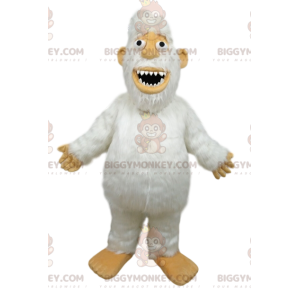 Vit Yeti Big Teeth BIGGYMONKEY™ maskotdräkt - BiggyMonkey maskot