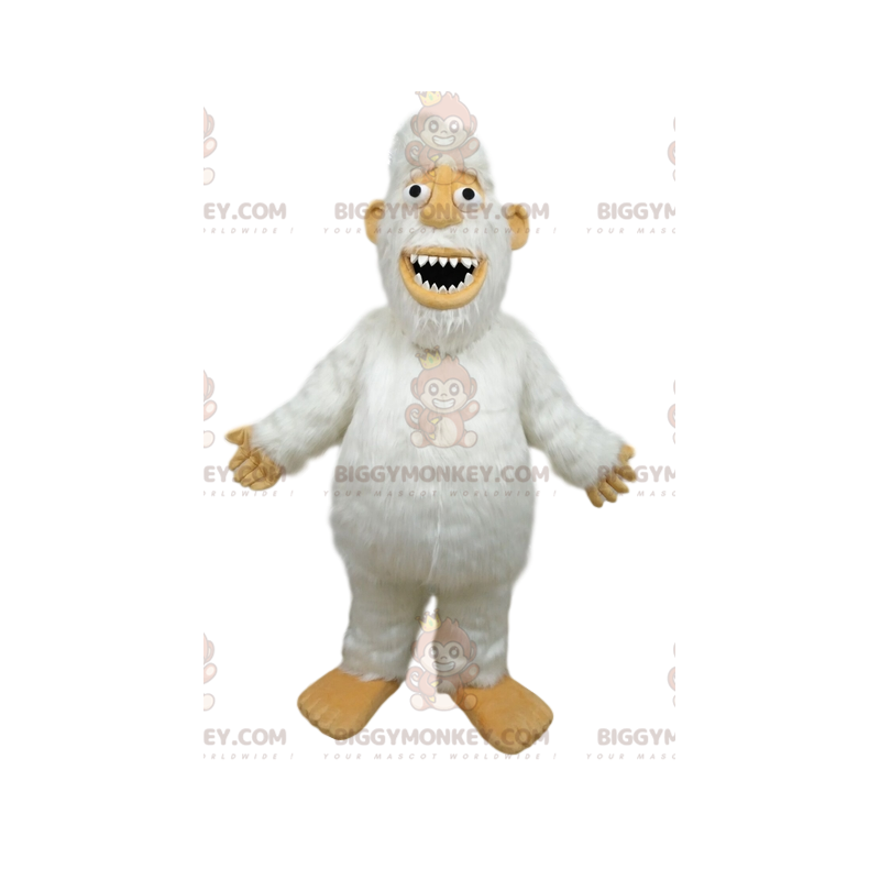 Disfraz de mascota Yeti blanco Big Teeth BIGGYMONKEY™ - Disfraz de mascota Yeti blanco Big Teeth BIGGYMONKEY™ -