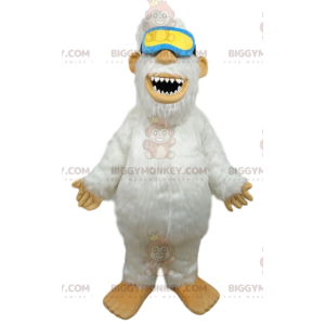 Costume de mascotte BIGGYMONKEY™ de Yéti blanc avec des