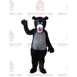 Πολύ ενθουσιώδης Μαύρη και Γκρίζα Αρκούδα BIGGYMONKEY™ μασκότ -