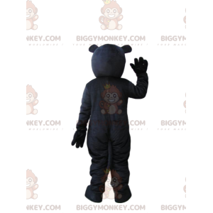 Very Enthusiastic Black and Gray Bear BIGGYMONKEY™ Mascot