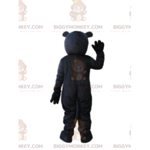 Meget entusiastisk sort og grå bjørn BIGGYMONKEY™ maskotkostume