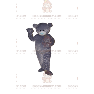 BIGGYMONKEY™ Μασκότ στολή Grey Bear Cub με μπλε ρύγχος καρδιάς - Μασκότ αρκούδας - BIGGYMONKEY_014044 - BiggyMonkey.com