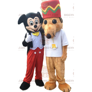 BIGGYMONKEY™ Mickey Mouse og Mouse Mascot Costume Costume Duo -