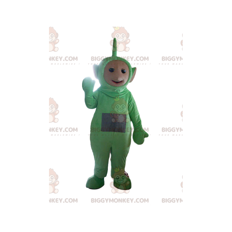 Green teletubbie BIGGYMONKEY™ mascot costume. teletubby costume