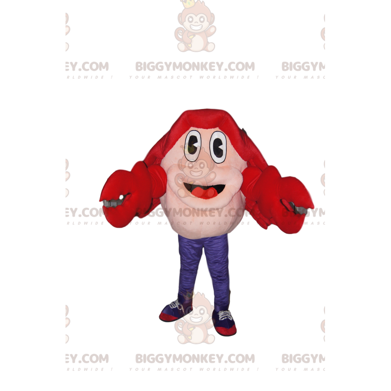Velmi nadšený kostým maskota červeného kraba BIGGYMONKEY™ - Rybí maskoti - BIGGYMONKEY_014057 - BiggyMonkey.com
