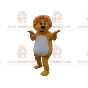 Super sjov gul og orange løve BIGGYMONKEY™ maskotkostume -