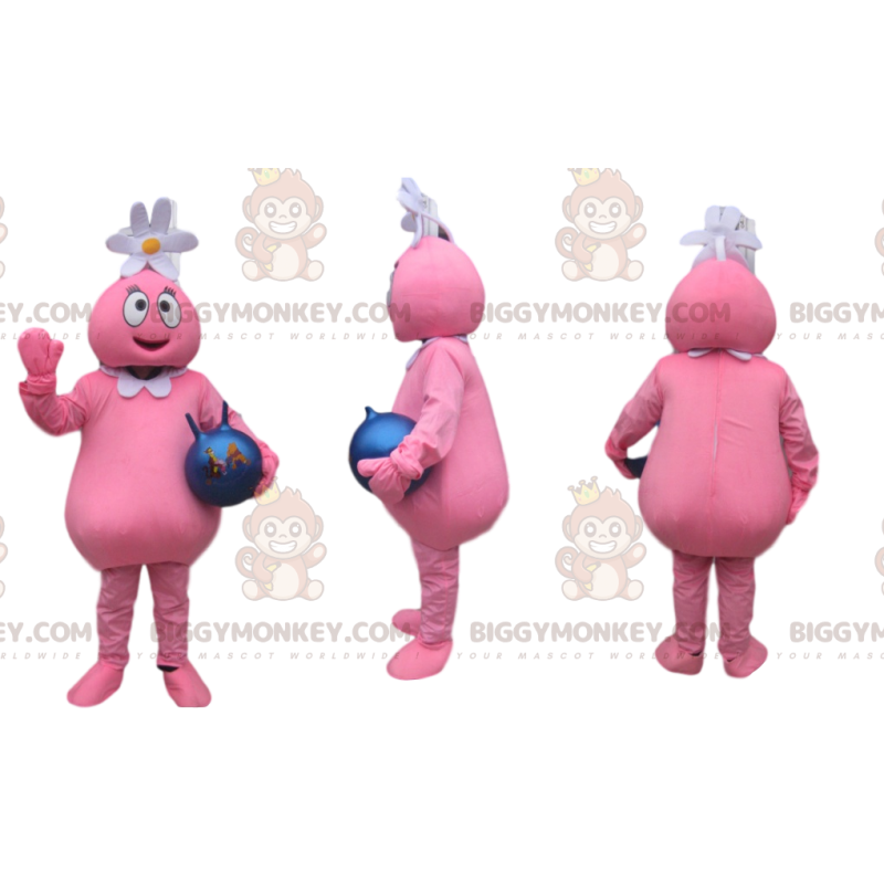 BIGGYMONKEY™ Costume da mascotte buffo personaggio rosa con BIGGYMONKEY™ Costume da mascotte buffo personaggio rosa con