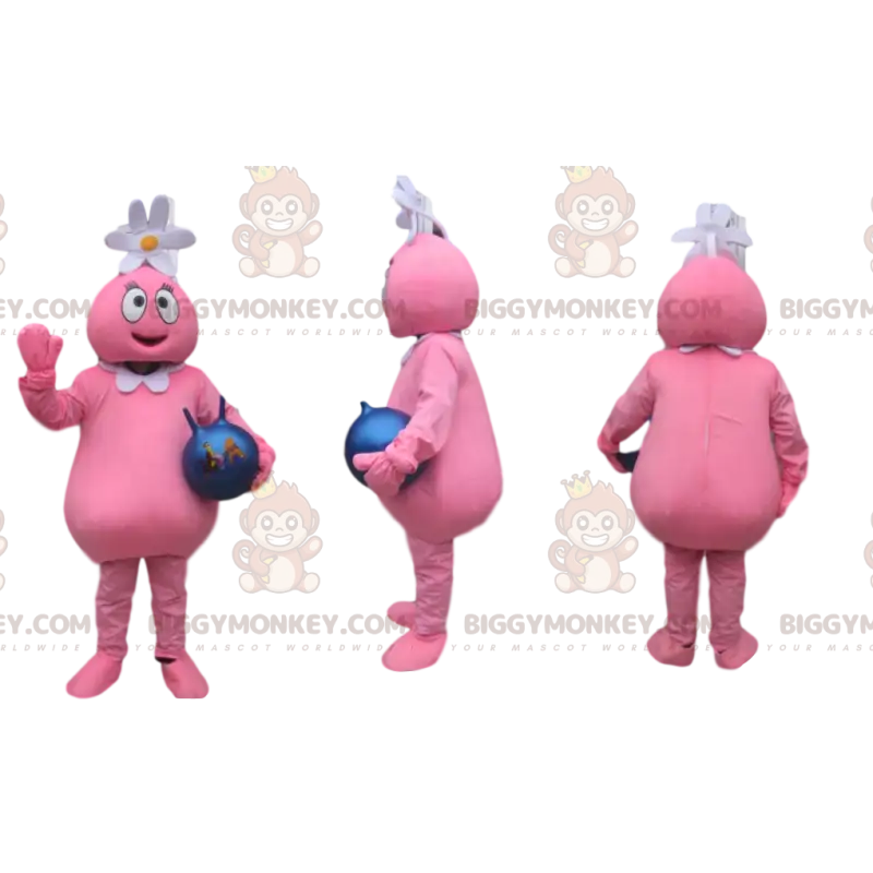BIGGYMONKEY™ maskotkostume Sjov lyserød karakter iført BIGGYMONKEY™ maskotkostume Sjov lyserød karakter iført