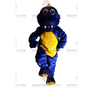 Superupprymd blå & gul dinosaurie BIGGYMONKEY™ maskotdräkt -