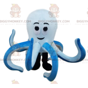 Γίγαντας λευκή και μπλε μασκότ χταποδιού BIGGYMONKEY™ - Μασκότ ψαριών - BIGGYMONKEY_014065 - BiggyMonkey.com