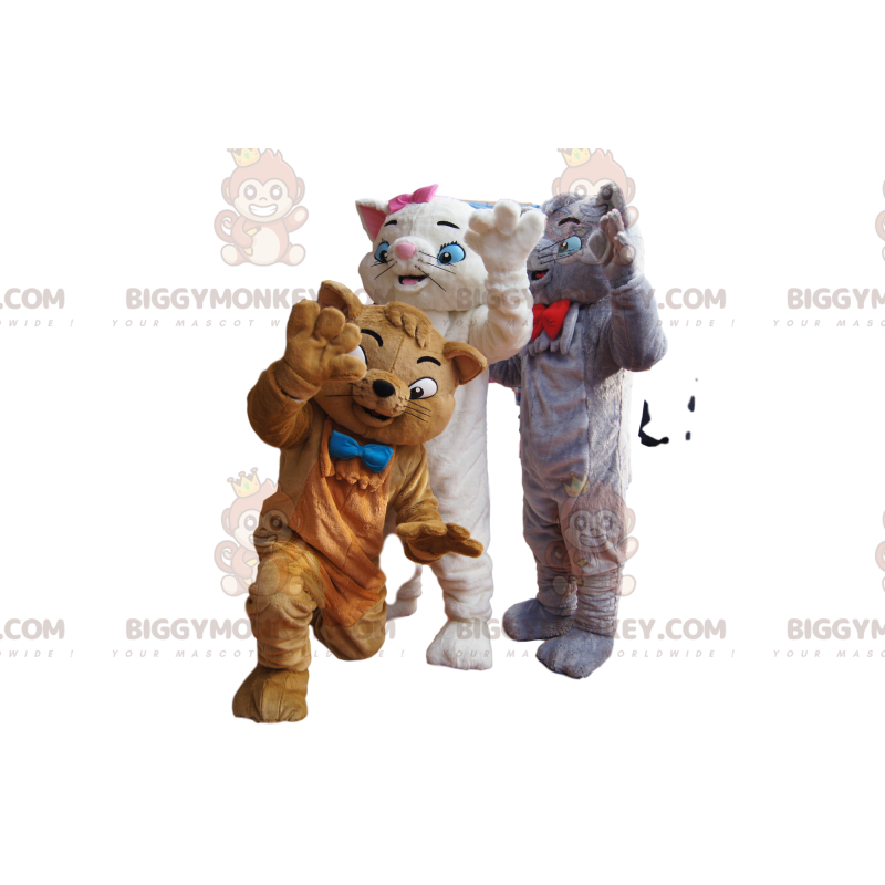 Trio de fantasia de mascote Aristocats BIGGYMONKEY™. Traje Trio de fantasia de mascote Aristocats BIGGYMONKEY™. Traje