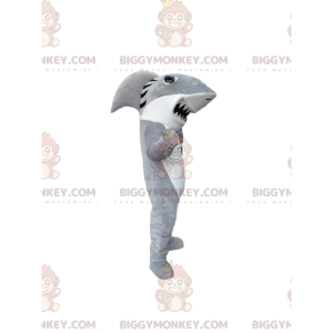 White and Gray Shark BIGGYMONKEY™ Mascot Costume -