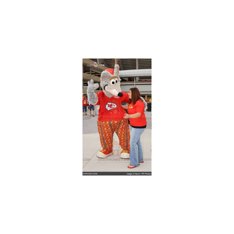 Costume da mascotte topo grigio topo BIGGYMONKEY™ in abito Costume da mascotte topo grigio topo BIGGYMONKEY™ in abito