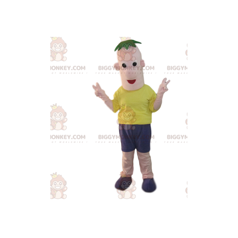 Kostium maskotki śmiesznego człowieka BIGGYMONKEY™ z zieloną Kostium maskotki śmiesznego człowieka BIGGYMONKEY™ z zieloną
