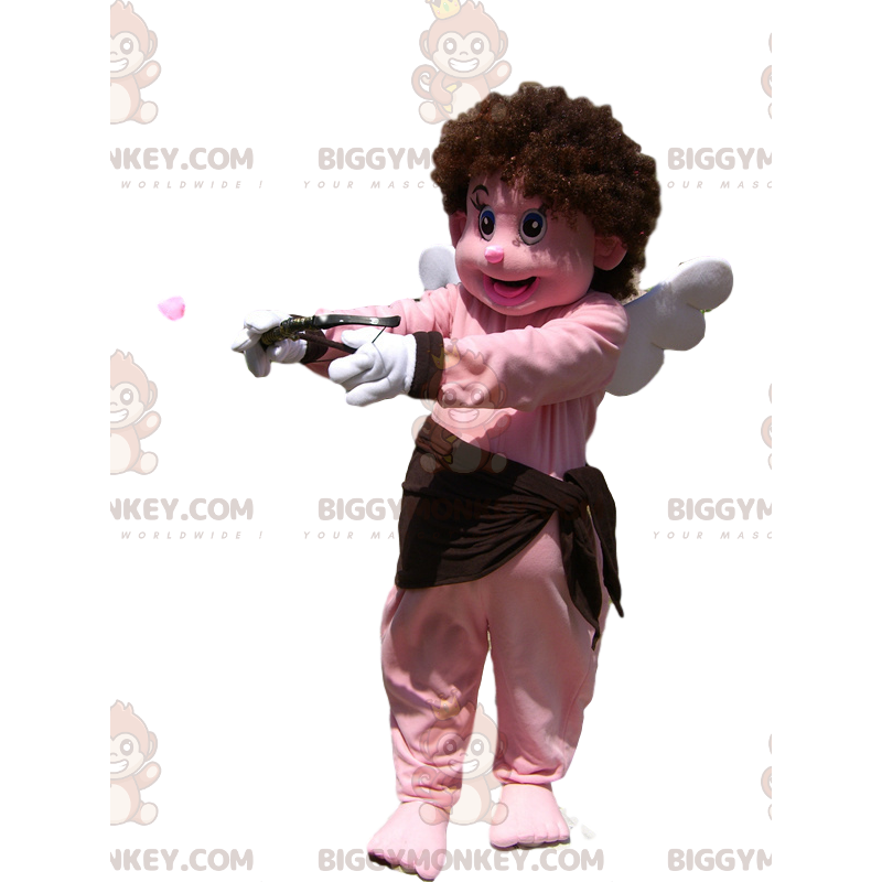 Cupid BIGGYMONKEY™ mascot costume with cute face and curly hair Cupid BIGGYMONKEY™ mascot costume with cute face and curly hair