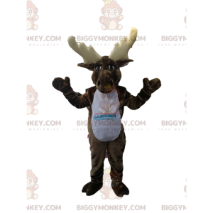Moose BIGGYMONKEY™ Mascot Costume with Great Antlers -