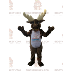 Disfraz de mascota de alce BIGGYMONKEY™ con grandes astas -