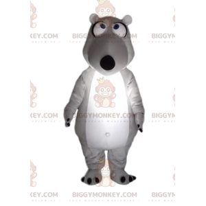 Zeer grappige witte en grijze beer BIGGYMONKEY™ mascottekostuum