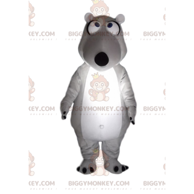 Costume mascotte BIGGYMONKEY™ con orso bianco e grigio molto Costume mascotte BIGGYMONKEY™ con orso bianco e grigio molto
