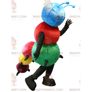 Mehrfarbiges Raupen-BIGGYMONKEY™-Maskottchen-Kostüm
