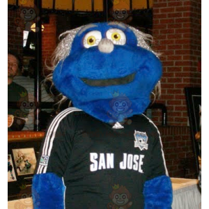 Disfraz de mascota BIGGYMONKEY™ de hombre azul con ojos