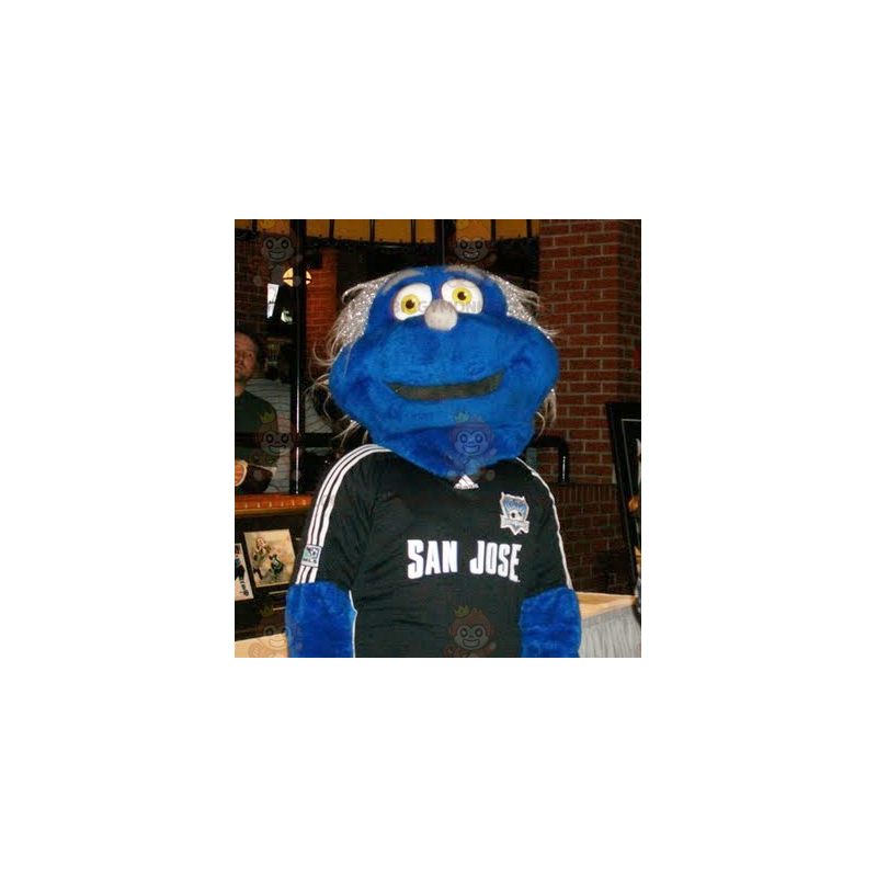 Costume de mascotte BIGGYMONKEY™ de bonhomme bleu avec des yeux Costume de mascotte BIGGYMONKEY™ de bonhomme bleu avec des yeux