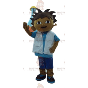 Little Boy BIGGYMONKEY™ Mascot Costume In Scoot Outfit -