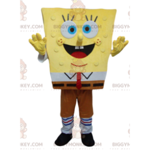 Superentusiastisk SpongeBob BIGGYMONKEY™ maskotdräkt - Maskoter kända människor - BIGGYMONKEY_014086 - BiggyMonkey.com