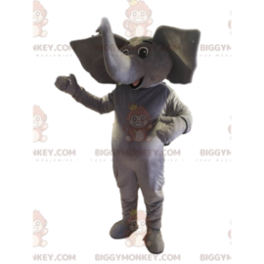 Disfraz de mascota BIGGYMONKEY™ Elefante gris con orejas