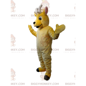 Πραγματικά χαριτωμένη στολή μασκότ BIGGYMONKEY™ Little Yellow Deer - Μασκότ ελαφιών και ελαφιών - BiggyMonkey.com