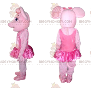 BIGGYMONKEY™ Maskottchen Kostüm rosa Schlampe mit rosa Tüll -