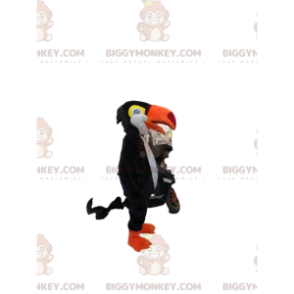 BIGGYMONKEY™ maskotkostume af sort og hvid tukan med smukt