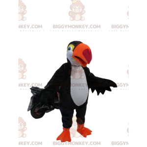 BIGGYMONKEY™ maskotkostume af sort og hvid tukan med smukt