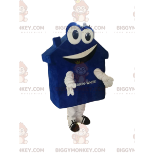 Costume de mascotte BIGGYMONKEY™ de maison bleue et blanche