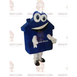 Costume de mascotte BIGGYMONKEY™ de maison bleue et blanche