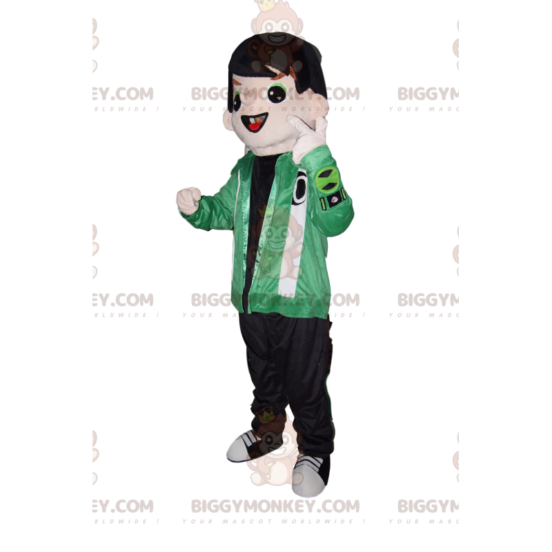 Elegante costume da mascotte BIGGYMONKEY™ da ragazzo con giacca Elegante costume da mascotte BIGGYMONKEY™ da ragazzo con giacca