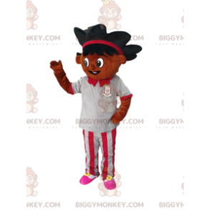 BIGGYMONKEY™ maskotkostume af lille blandet pige med smukt hår - Drenge og piger maskoter - BIGGYMONKEY_014108 - BiggyMonkey.com