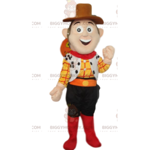Friendly cowboy BIGGYMONKEY™ mascot costume. Cowboy costume. -