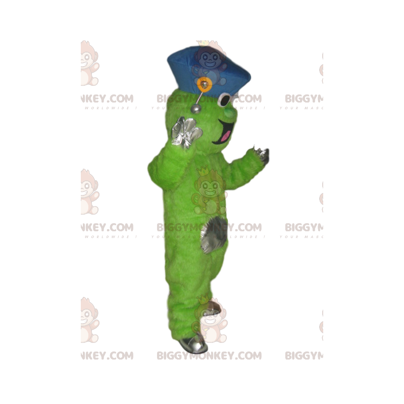 Costume de mascotte BIGGYMONKEY™ de personnage vert fluo rigolo Costume de mascotte BIGGYMONKEY™ de personnage vert fluo rigolo