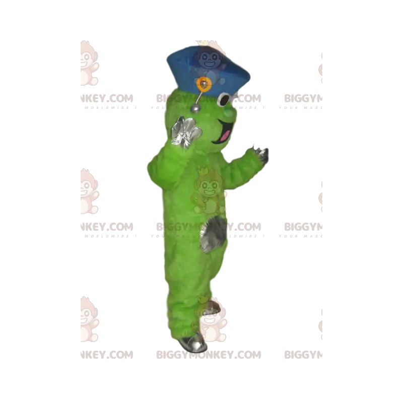 Legrační kostým neonově zelené postavy BIGGYMONKEY™ s modrým Legrační kostým neonově zelené postavy BIGGYMONKEY™ s modrým
