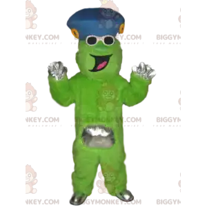 Legrační kostým neonově zelené postavy BIGGYMONKEY™ s modrým
