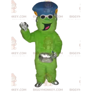 Legrační kostým neonově zelené postavy BIGGYMONKEY™ s modrým