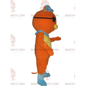 Kostým maskota oranžové kočky BIGGYMONKEY™ v pirátském oblečení