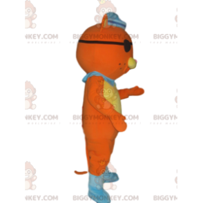 Kostium maskotka pomarańczowy kot BIGGYMONKEY™ w stroju pirata