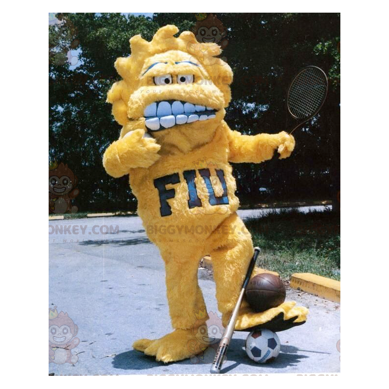 All Hairy Sunshine Yellow Monster BIGGYMONKEY™ Mascot Costume -