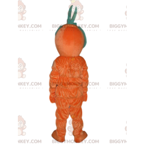 BIGGYMONKEY™ Mascot Costume Smiling Orange Man With Weird Green