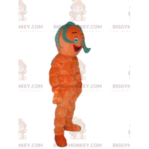  Kostým maskota BIGGYMONKEY™ Usměvavý pomerančový muž s divnými zelenými vlasy - Pánské maskoti - BiggyMonkey.com